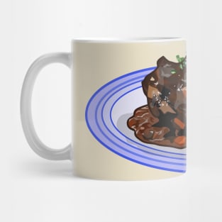 Braised lamb shank cartoon illustration Mug